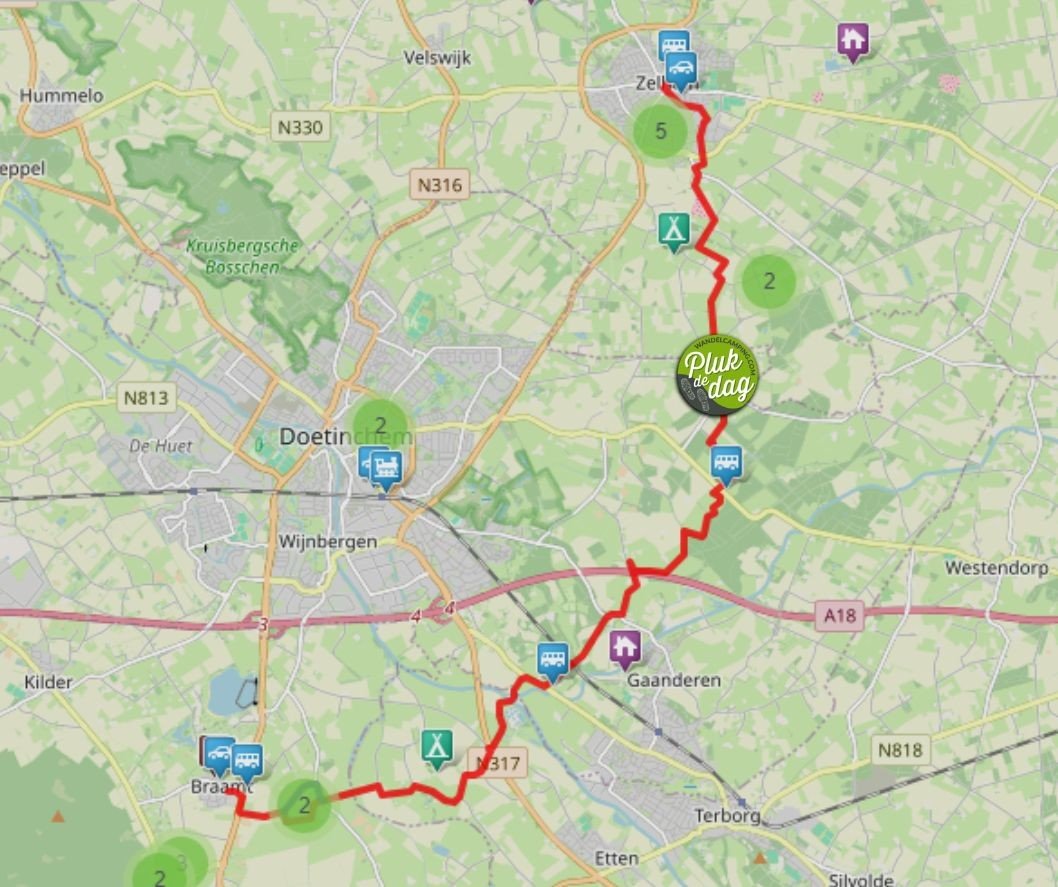 overnachten aan het pieterpad route